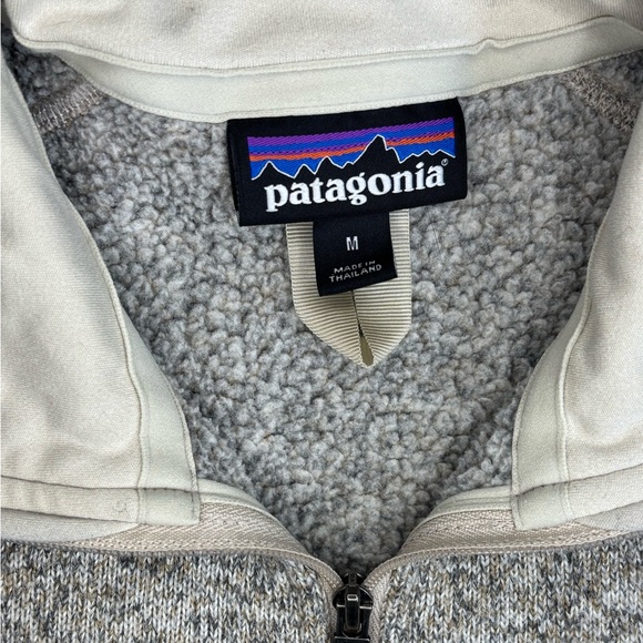 Patagonia Better Sweater 1/4 Zip Fleece Pullover Women’s White Oatmeal Heather - Picture 6 of 8
